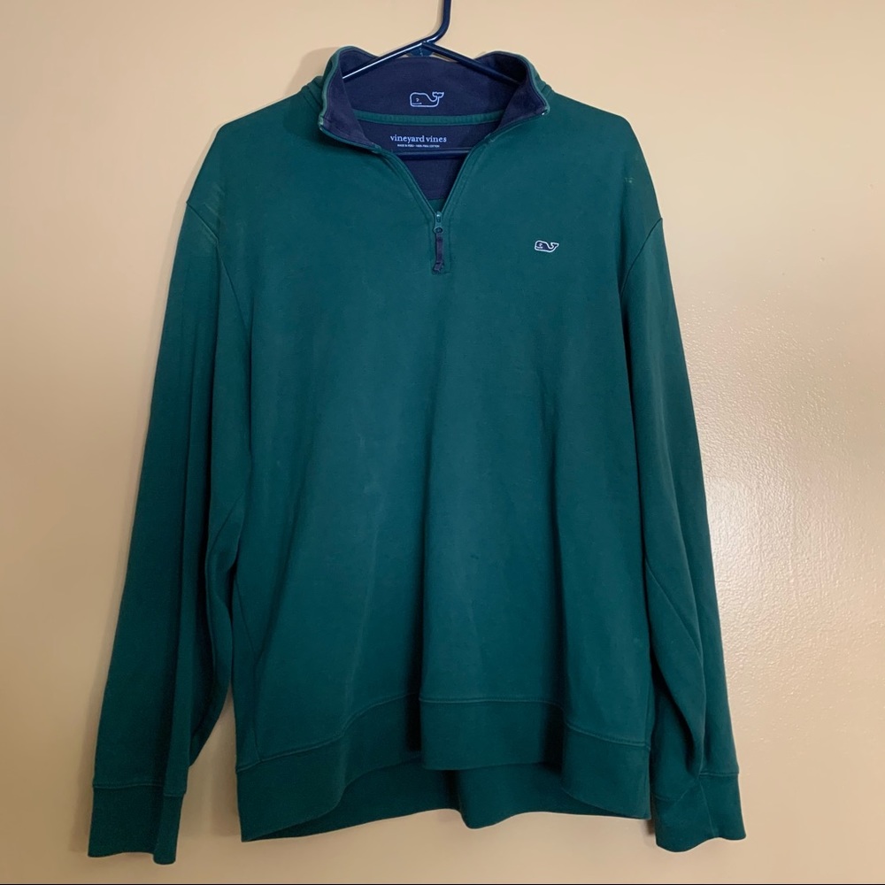 Vineyard Vines Men's 1/4 Quarter Zip Pullover Grn